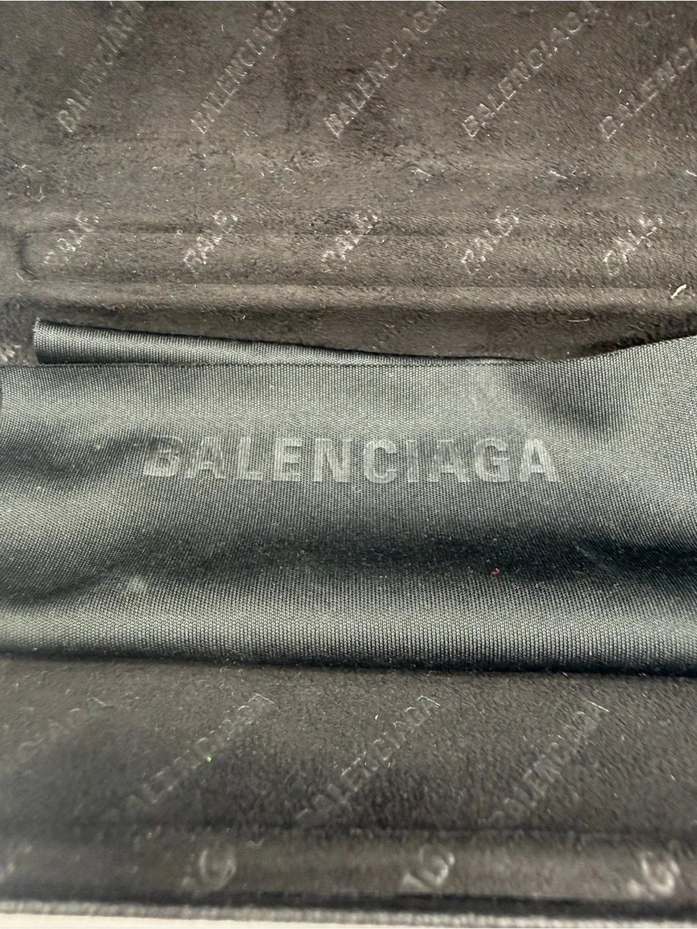Balenciaga Black Pebbled Hard Shell Eyewear Case
